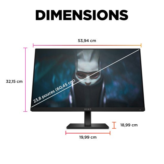 OMEN by HP Écran gamer FHD 165 Hz OMEN 23,8 pouces - OMEN 24