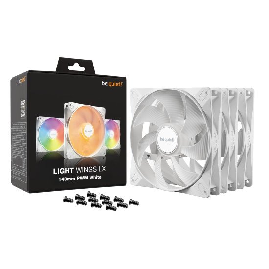 be quiet! LIGHT WINGS LX 140mm PWM 3-Pack White Boitier PC Ventilateur 14 cm Blanc 3 pièce(s)