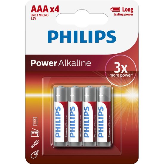 Philips Power Alkaline Batterie LR03P4B/10