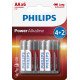 Philips Power Alkaline Batterie LR6P6BP/10